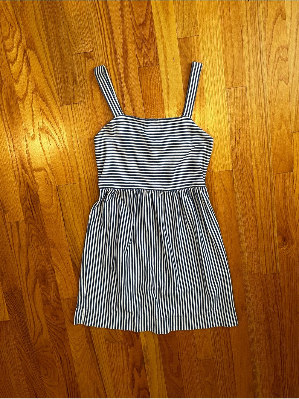 LOFT Blue and White Striped Sundress